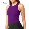 imageODODOS 3Pack Seamless Crop Tank for Women Ribbed Soft High Neck Cropped TopsPhloxsea Greenlapis