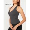 imageODODOS 3Pack Seamless Racerback Crop Tank for Women Ribbed Knit Soft Crop TopsWhitecharcoalmushroom
