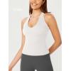imageODODOS 3Pack Seamless Racerback Crop Tank for Women Ribbed Knit Soft Crop TopsWhitecharcoalmushroom