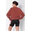 imageODODOS Modal Soft Long Sleeve Cropped Sweatshirts for Women Oversized Crew Neck Pullover Crop TopBurnt Brick