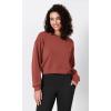 imageODODOS Modal Soft Long Sleeve Cropped Sweatshirts for Women Oversized Crew Neck Pullover Crop TopBurnt Brick