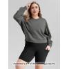 imageODODOS Modal Soft Long Sleeve Cropped Sweatshirts for Women Oversized Crew Neck Pullover Crop TopCharcoal Grey