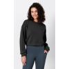 imageODODOS Modal Soft Long Sleeve Cropped Sweatshirts for Women Oversized Crew Neck Pullover Crop TopClassic Black