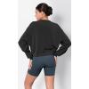 imageODODOS Modal Soft Long Sleeve Cropped Sweatshirts for Women Oversized Crew Neck Pullover Crop TopClassic Black