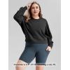 imageODODOS Modal Soft Long Sleeve Cropped Sweatshirts for Women Oversized Crew Neck Pullover Crop TopClassic Black