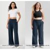 imageODODOS Modal Soft Wide Leg Pants for Women High Waist Casual Relaxed Pants with Pockets 27quot Inseam Navy Large