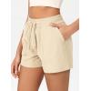 imageODODOS Stretch Woven Athletic Shorts for Women High Waist Summer Lightweight Casual Shorts with PocketsBeige