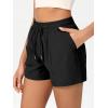 imageODODOS Stretch Woven Athletic Shorts for Women High Waist Summer Lightweight Casual Shorts with PocketsBlack