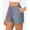 imageODODOS Stretch Woven Athletic Shorts for Women High Waist Summer Lightweight Casual Shorts with PocketsBlue