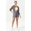 imageODODOS Stretch Woven Athletic Shorts for Women High Waist Summer Lightweight Casual Shorts with PocketsBlue