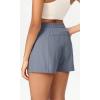 imageODODOS Stretch Woven Athletic Shorts for Women High Waist Summer Lightweight Casual Shorts with PocketsBlue