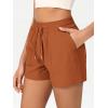 imageODODOS Stretch Woven Athletic Shorts for Women High Waist Summer Lightweight Casual Shorts with PocketsBurnt Orange