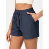 imageODODOS Stretch Woven Athletic Shorts for Women High Waist Summer Lightweight Casual Shorts with PocketsNavy
