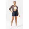 imageODODOS Stretch Woven Athletic Shorts for Women High Waist Summer Lightweight Casual Shorts with PocketsNavy