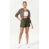 imageODODOS Stretch Woven Athletic Shorts for Women High Waist Summer Lightweight Casual Shorts with PocketsOlive Green