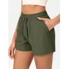 imageODODOS Stretch Woven Athletic Shorts for Women High Waist Summer Lightweight Casual Shorts with PocketsOlive Green