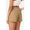 imageODODOS Stretch Woven Athletic Shorts for Women High Waist Summer Lightweight Casual Shorts with PocketsTan