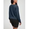 imageODODOS Womens Modal SoftBreezy Wide Scoop Neck Pullover Oversized Long Sleeve SweatshirtsDeep Blue