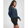 imageODODOS Womens Modal SoftBreezy Wide Scoop Neck Pullover Oversized Long Sleeve SweatshirtsDeep Blue