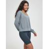 imageODODOS Womens Modal SoftBreezy Wide Scoop Neck Pullover Oversized Long Sleeve SweatshirtsGrey Blue