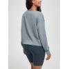 imageODODOS Womens Modal SoftBreezy Wide Scoop Neck Pullover Oversized Long Sleeve SweatshirtsGrey Blue