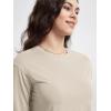 imageODODOS Womens PeachSoft Relaxed Fit Cropped TShirt Short Sleeve Crew Neck Casual Lounge TopBeige