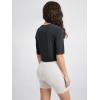 imageODODOS Womens PeachSoft Relaxed Fit Cropped TShirt Short Sleeve Crew Neck Casual Lounge TopBlack