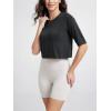 imageODODOS Womens PeachSoft Relaxed Fit Cropped TShirt Short Sleeve Crew Neck Casual Lounge TopBlack