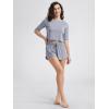 imageODODOS Womens PeachSoft Relaxed Fit Cropped TShirt Short Sleeve Crew Neck Casual Lounge TopGrey Blue