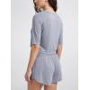 imageODODOS Womens PeachSoft Relaxed Fit Cropped TShirt Short Sleeve Crew Neck Casual Lounge TopGrey Blue