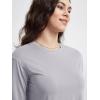 imageODODOS Womens PeachSoft Relaxed Fit Cropped TShirt Short Sleeve Crew Neck Casual Lounge TopLight Gray
