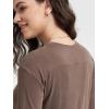 imageODODOS Womens PeachSoft Relaxed Fit Cropped TShirt Short Sleeve Crew Neck Casual Lounge TopTea Brown