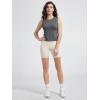 imageODODOS Womens Side Ruched Muscle Tee PeachSoft Sleeveless Shirts Crew Neck Tank TopsCharcoal