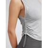 imageODODOS Womens Side Ruched Muscle Tee PeachSoft Sleeveless Shirts Crew Neck Tank TopsHeather Grey