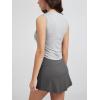 imageODODOS Womens Side Ruched Muscle Tee PeachSoft Sleeveless Shirts Crew Neck Tank TopsHeather Grey