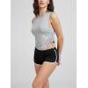 imageODODOS Womens Side Ruched Muscle Tee PeachSoft Sleeveless Shirts Crew Neck Tank TopsHeather Grey