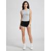 imageODODOS Womens Side Ruched Muscle Tee PeachSoft Sleeveless Shirts Crew Neck Tank TopsHeather Grey