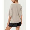 imageODODOS Womens Side Split Tee Modal Soft Raglan Short Sleeve Relaxed Fit Casual Lounge TShirts Yoga TopsAbalone