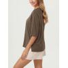imageODODOS Womens Side Split Tee Modal Soft Raglan Short Sleeve Relaxed Fit Casual Lounge TShirts Yoga TopsBrown