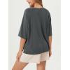 imageODODOS Womens Side Split Tee Modal Soft Raglan Short Sleeve Relaxed Fit Casual Lounge TShirts Yoga TopsCharcoal
