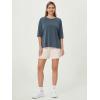 imageODODOS Womens Side Split Tee Modal Soft Raglan Short Sleeve Relaxed Fit Casual Lounge TShirts Yoga TopsDark Blue