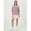 imageODODOS Womens Side Split Tee Modal Soft Raglan Short Sleeve Relaxed Fit Casual Lounge TShirts Yoga TopsLavender