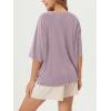 imageODODOS Womens Side Split Tee Modal Soft Raglan Short Sleeve Relaxed Fit Casual Lounge TShirts Yoga TopsLavender