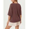 imageODODOS Womens Side Split Tee Modal Soft Raglan Short Sleeve Relaxed Fit Casual Lounge TShirts Yoga TopsSangria