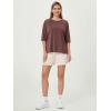 imageODODOS Womens Side Split Tee Modal Soft Raglan Short Sleeve Relaxed Fit Casual Lounge TShirts Yoga TopsSangria
