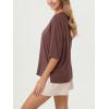 imageODODOS Womens Side Split Tee Modal Soft Raglan Short Sleeve Relaxed Fit Casual Lounge TShirts Yoga TopsSangria
