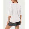 imageODODOS Womens Side Split Tee Modal Soft Raglan Short Sleeve Relaxed Fit Casual Lounge TShirts Yoga TopsWhite