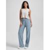 imageODODOS Womens Straight Leg Pants Ultra Soft Stratum Tech Relaxed Casual Pajama Lounge Pants with Pockets29 InseamDusty Blue Heather