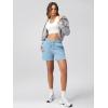 imageODODOS Womens Sweat Shorts 5quot Cotton French Terry High Waist Workout Casual Lounge Shorts with PocketsAir Blue