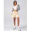 imageODODOS Womens Sweat Shorts 5quot Cotton French Terry High Waist Workout Casual Lounge Shorts with PocketsBeige